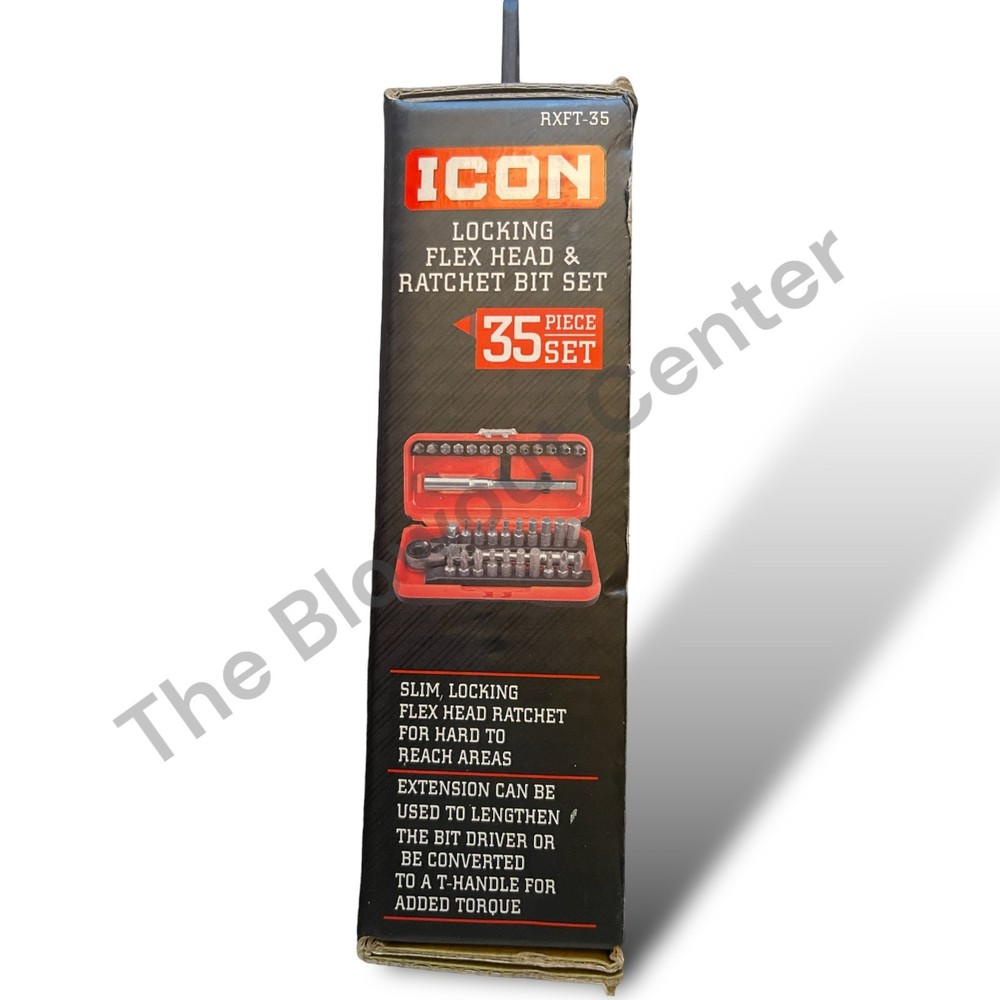 ICON RXFT-35 Locking Flex Head Ratchet Bit Set 35 Piece W/Protective Case
