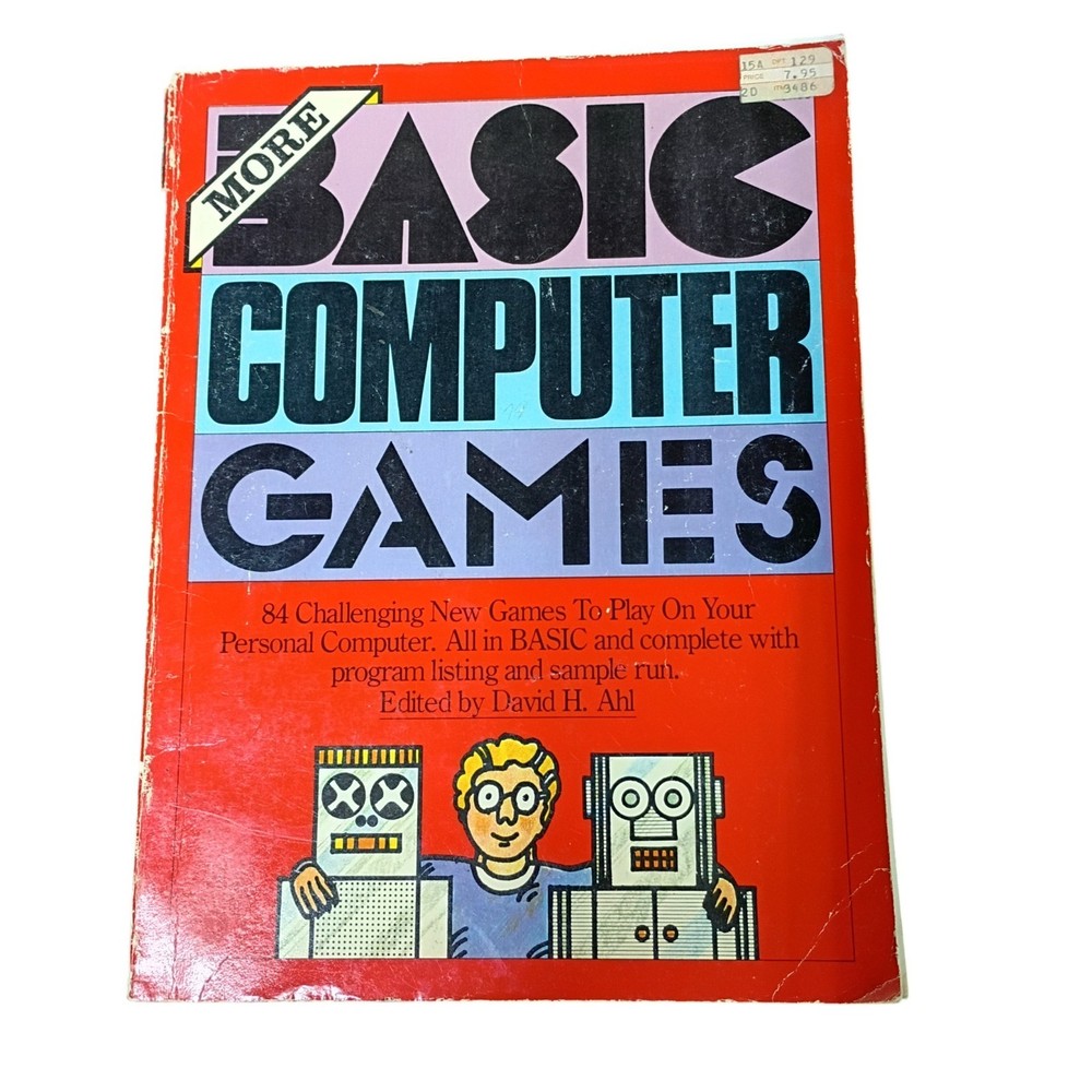 Rare Vtg 1979 More Basic Computer Games Book Ahl PC Programming Coding Arcarde