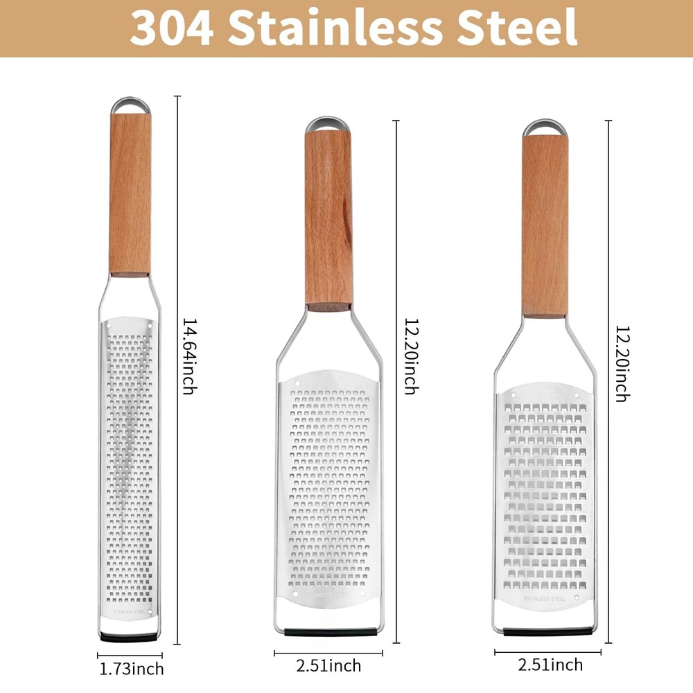 Professional Cheese Graters for Kitchen Stainless Steel Handheld,Durable Rust...
