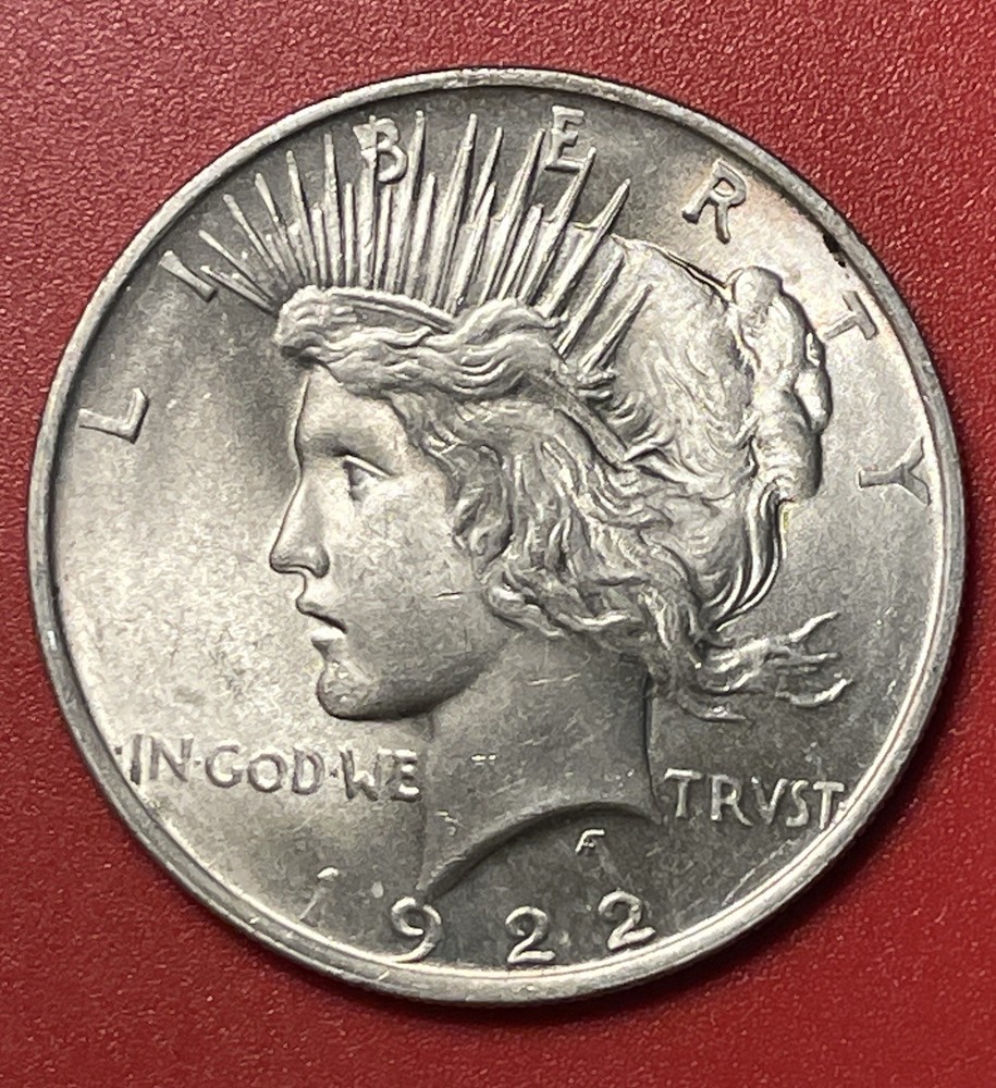 1922 P Peace Silver Dollar, Choice to Gem Uncirculated