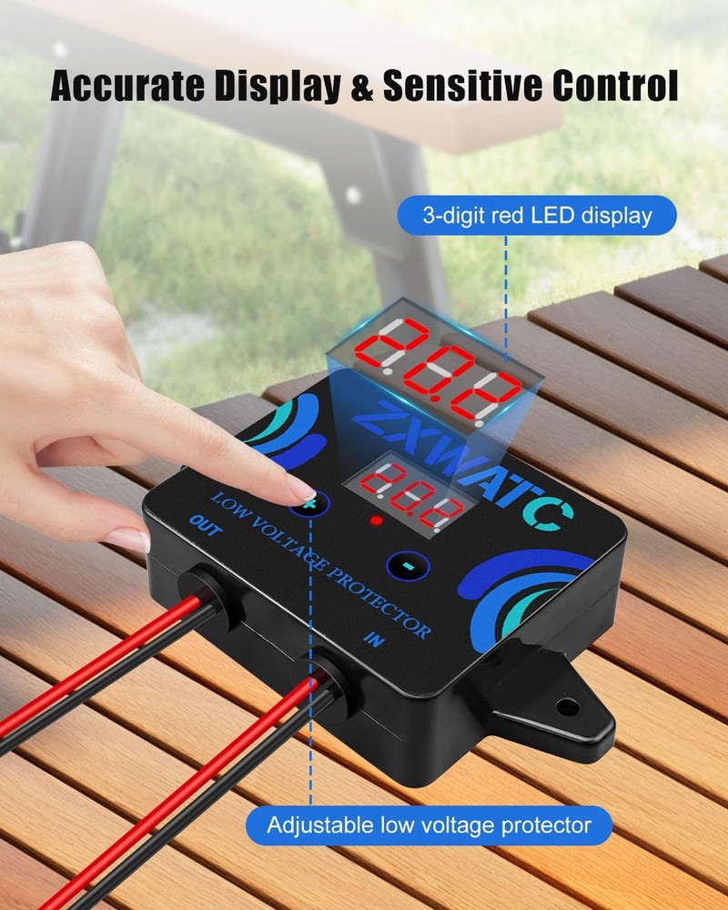 DC12-36V Low Voltage Protector, Digital Disconnect Switch, Over-Discharge Cut...