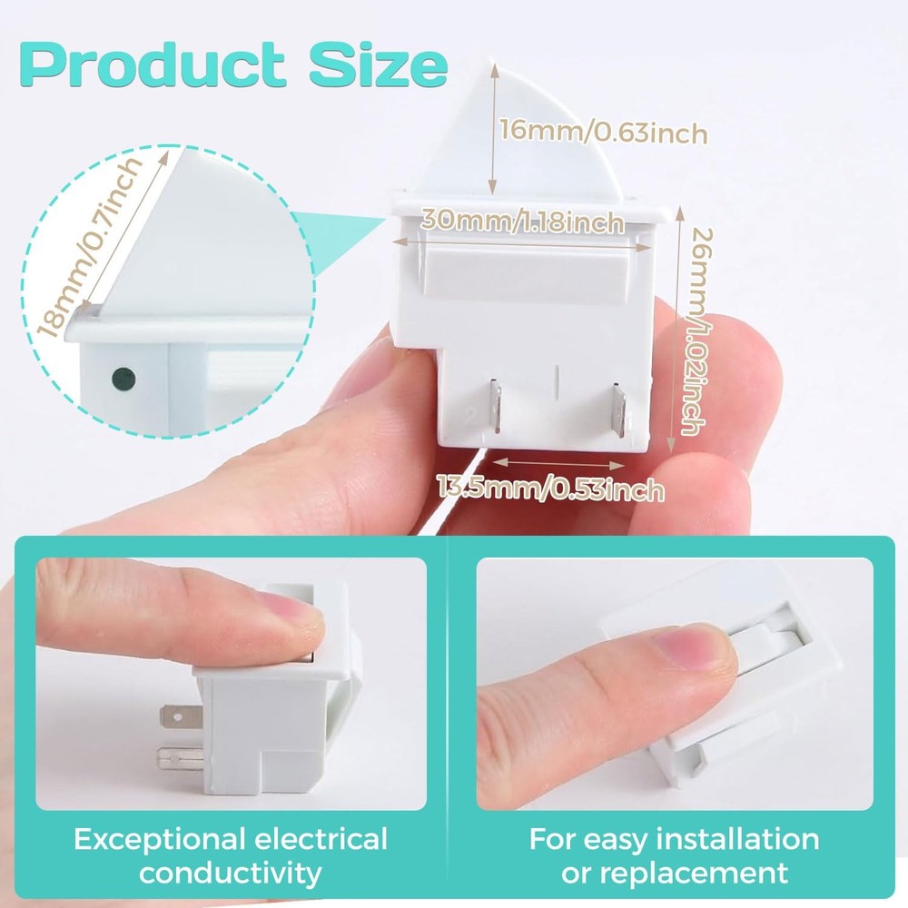 Refrigerator Door Light Switch, 2PCS Whirlpool Switch...