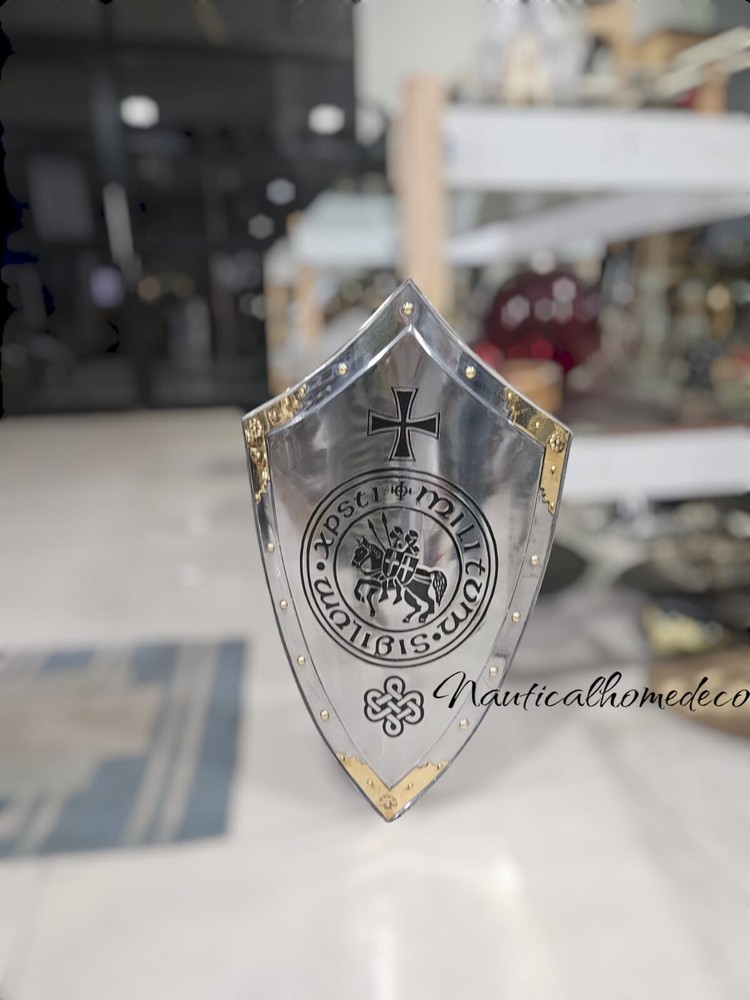 Medieval Templar Knight Shield-Crusader Shield for Decor Display Shield Gift
