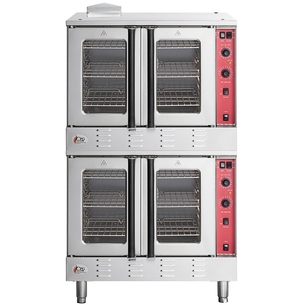 Deep Depth Double Deck Full Size Liquid Propane Convection Oven with Legs