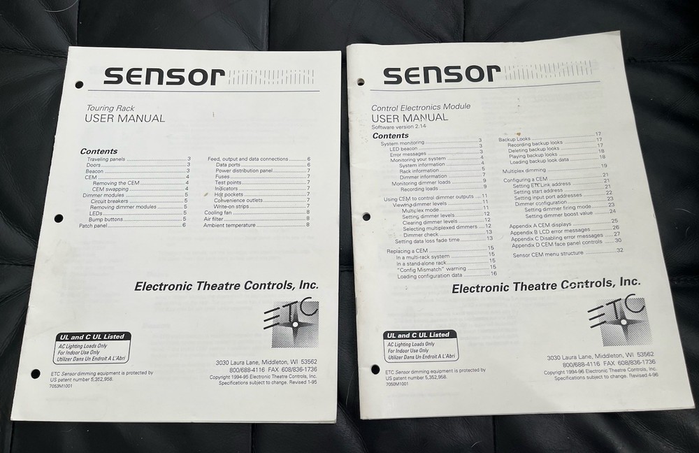ETC SENSOR DIMMER CEM SERIES CONTROL ELECTRONIC MODULE- User Manual 2.14 Version