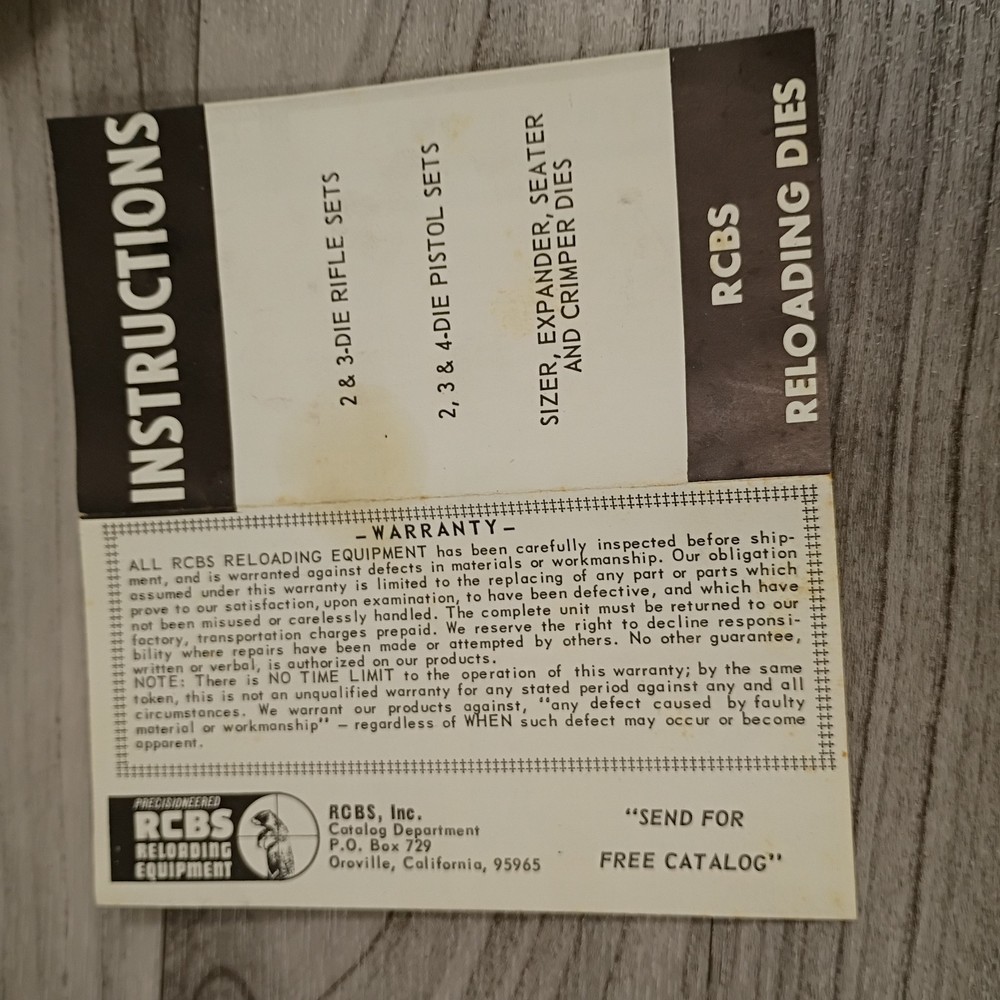 RCBS 38 special 357 mag reloading 3 die set With Shellholder