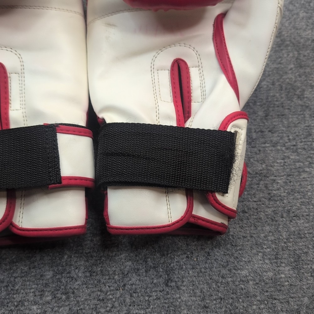 Flurry Boxing Gloves 14oz Red White Training Sparring Hook Loop Closure