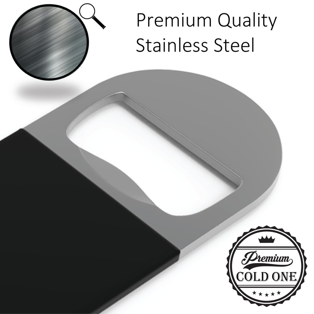 3 Pack Large Bottle Openers, Rubber Coated, 7 Inch, Black