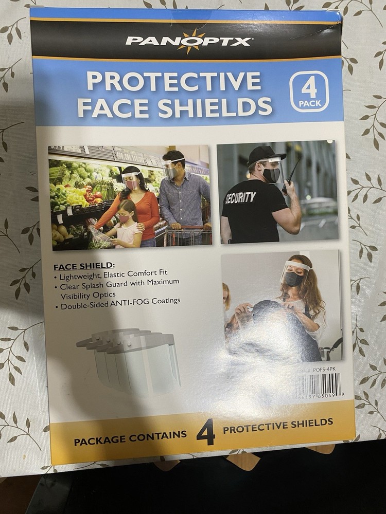 Protective Face Shields Ultra Clear 4 Count Per Pack