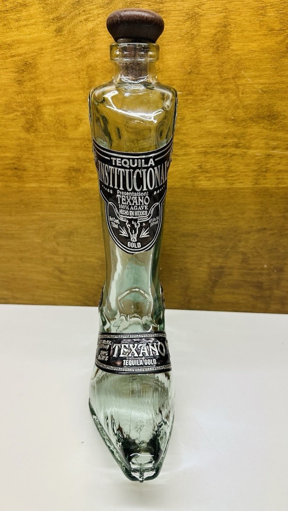 Texano Tequila Clear Glass Cowboy Boot Bottle (Empty)