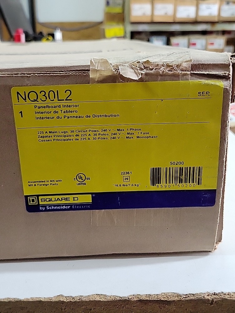 NQ30L2 Square D Panelboard Interior 30 Space 225A MLO Single Phase
