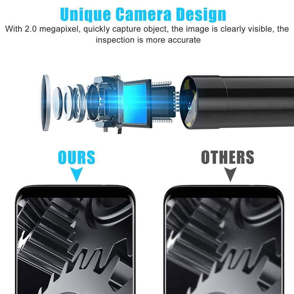 6LED USB Snake Endoscope Borescope HD Inspection Camera Scope for Android Type C