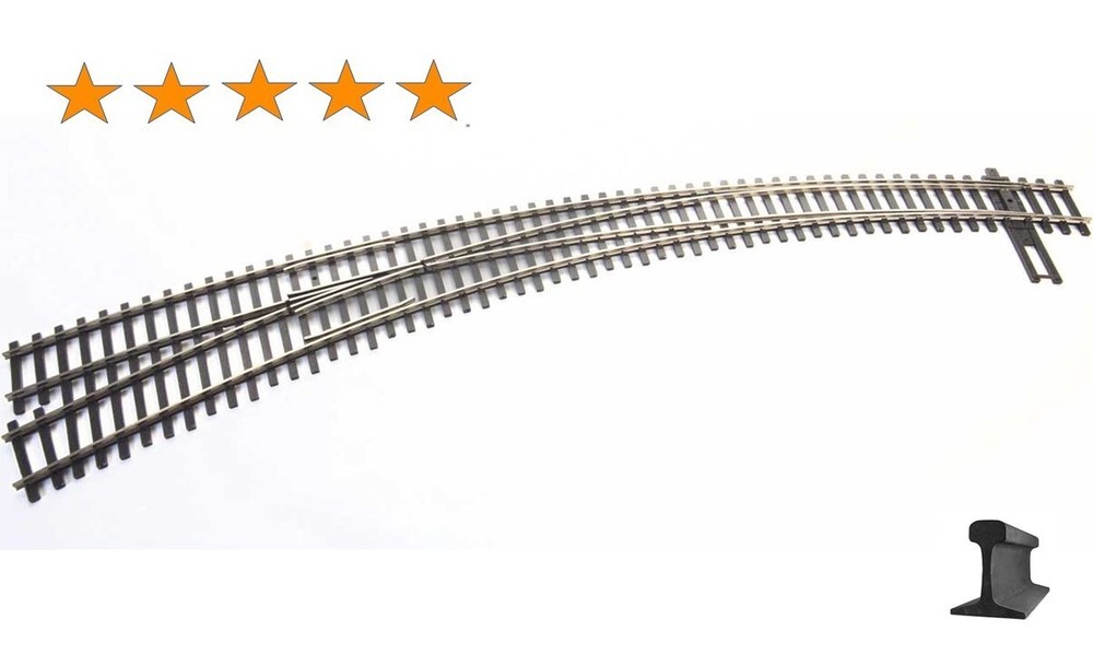 Walthers HO Scale ~ New ~ Code 83 ~ DC/DCC ~ Left Curved Turnout 20/24 ~ 83061