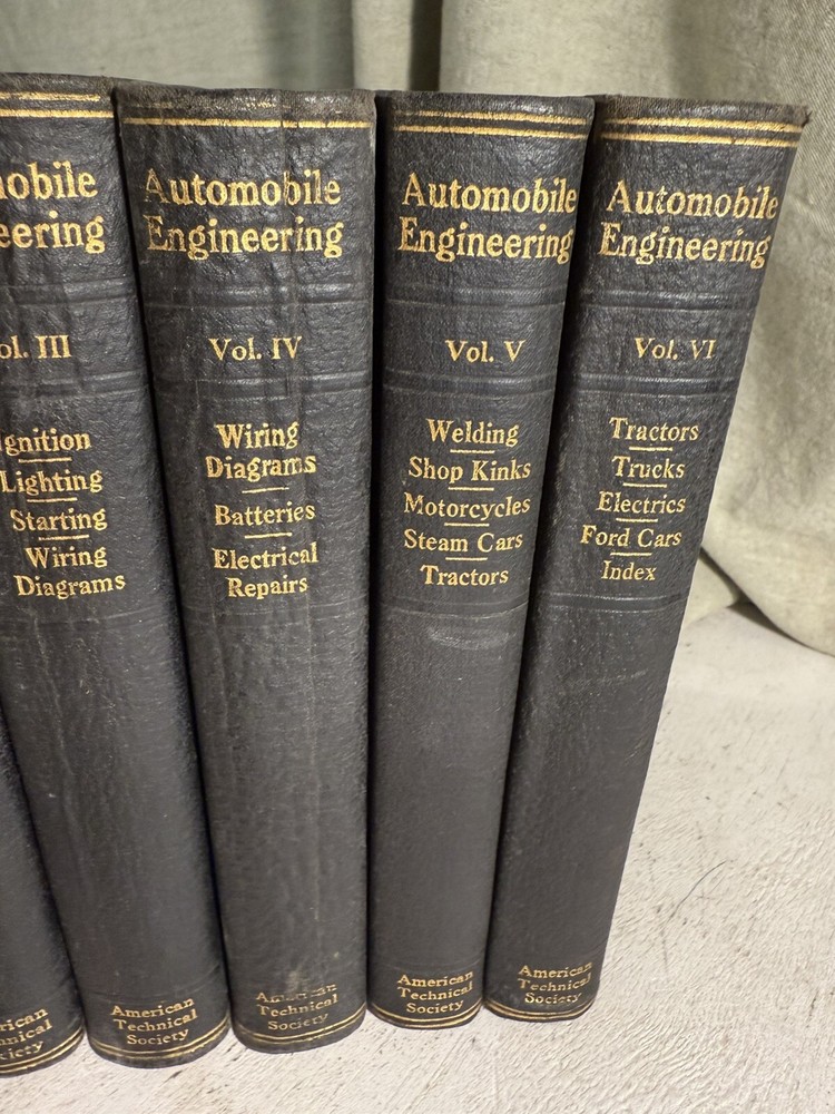 Antique Automobile Engineering General Reference Set 6 Vols 1922 1500 Engravings