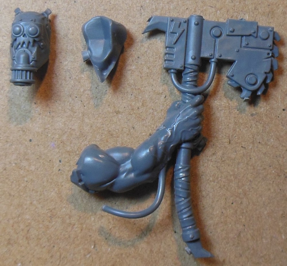 Warhammer 40K Space Orks - Kill Team Ork Kommandos - Big Choppa Head Bits #E
