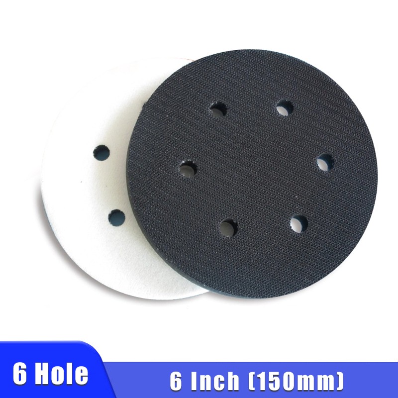 6 Inch 6 Hole Soft Foam Cushion Sponge Interface Buffer Pad For Sanding Pads