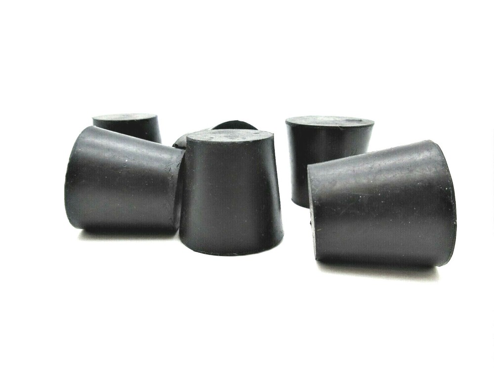 3/4" id Solid Black Rubber Stoppers 3/4" Tapered Plug Various Package Sizes