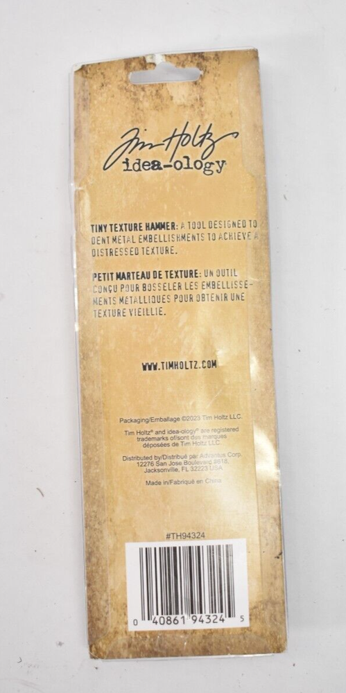 Tim Holtz Tiny Texture Hammer Tool Idea-Ology Flat End/Bump End Silver