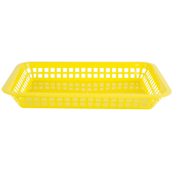 Choice 12x 8 1/2x 1 1/2" Rectangular Plastic Food Basket, 12 Pack (select color)