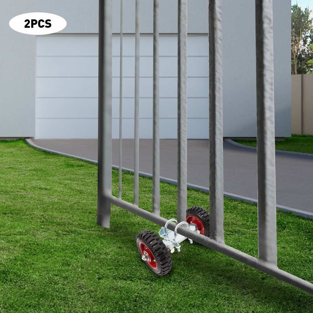 6'' Heavy-Duty Gate Rollers with Rubber Wheels - 2 Pack for Smooth Operation