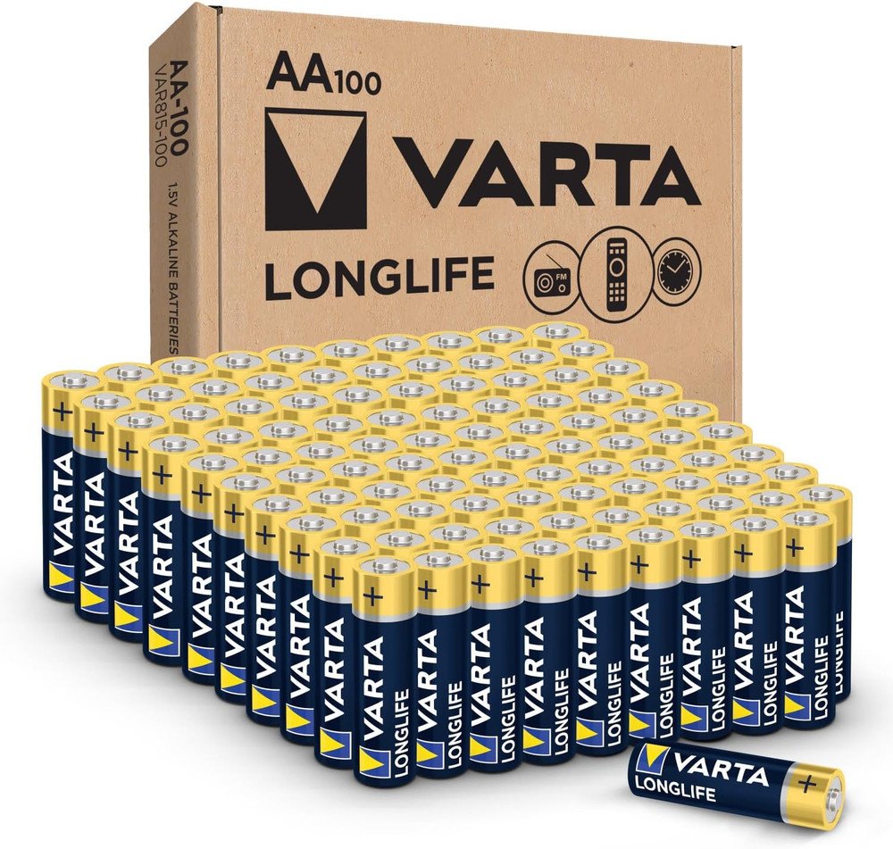 Longlife AA Batteries (100 Pack), Alkaline Double a Battery