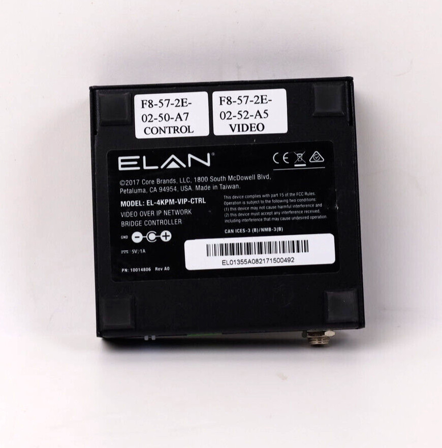 Elan Video Over IP Bridge Controller EL-4KPM-VIP-CTRL TESTED p450