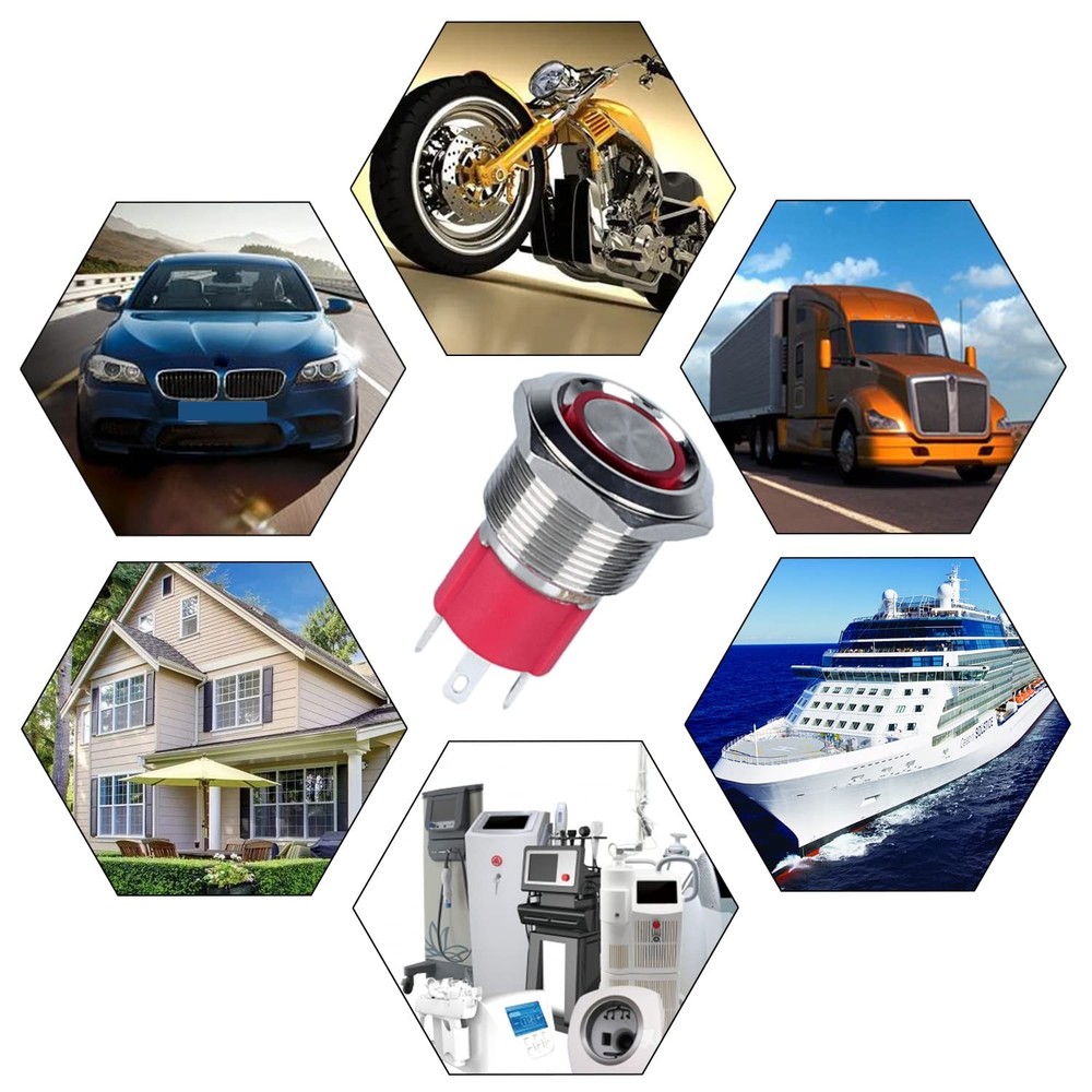 19mm Heavy Duty Latching Metal Push Button Switch Latching, Blue