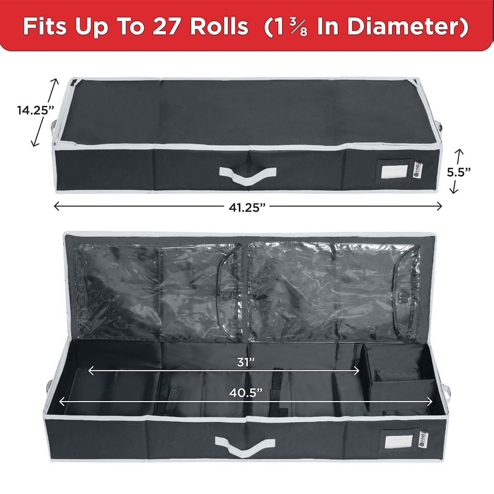HOLDN' STORAGE Premium Wrapping Storage Container - Durable 600D Tear-Proof, ...