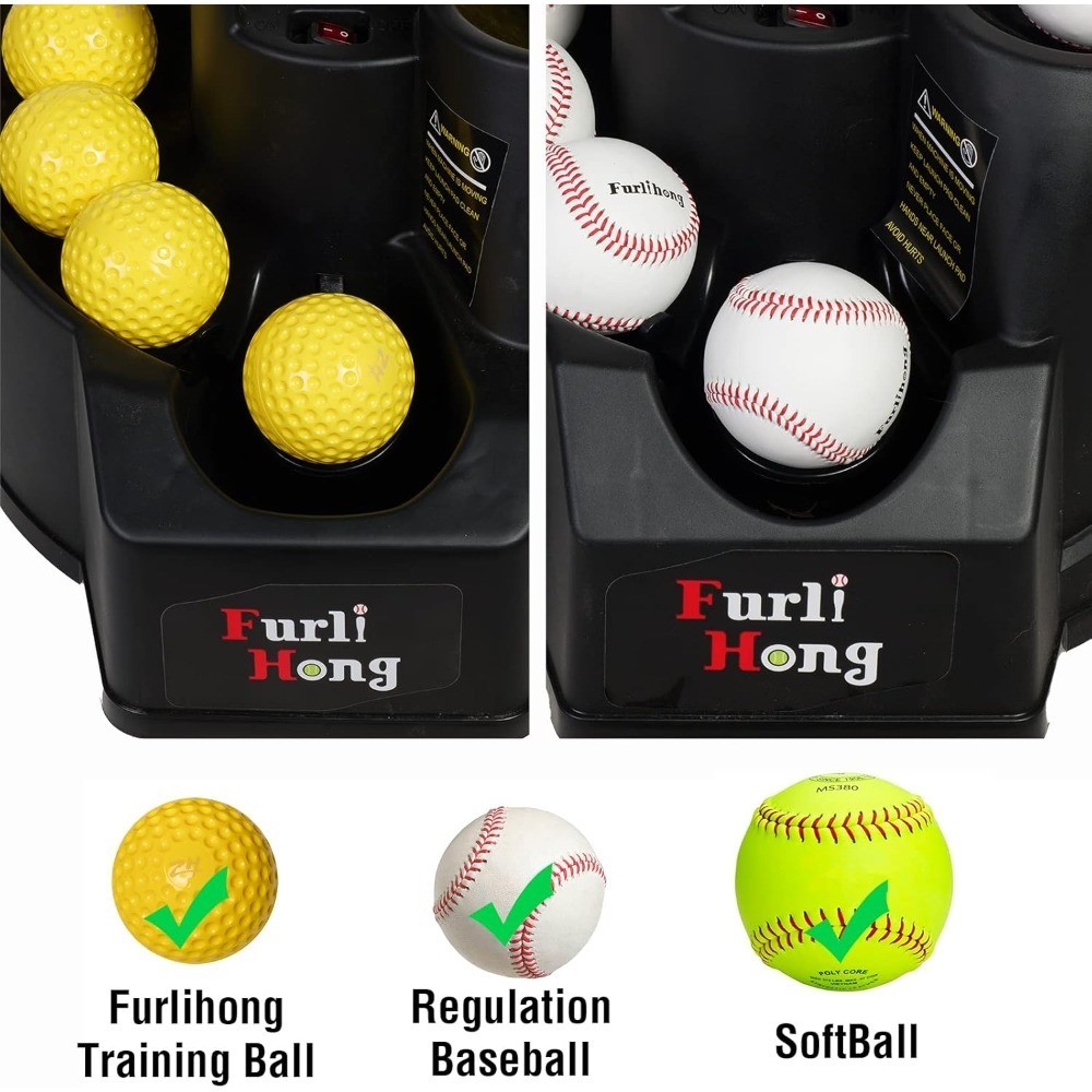 Rechargeable Baseball Softball Toss Machine with Extendable Ball Stacker, Height