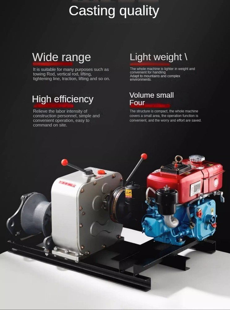 Motor Winch 3 Tons New Electric Winch Diesel Small Multi-function Cable Winch