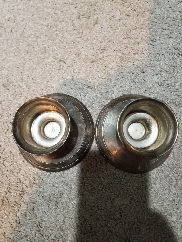 Leonard India Silver Plate Candle Holders 2.5 Inches