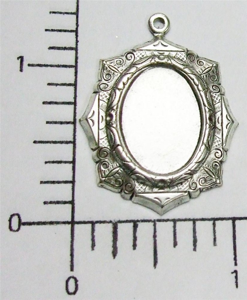 21584 - 2 Pc Victorian 18x13mm Setting Finding Matte Silver Oxidized