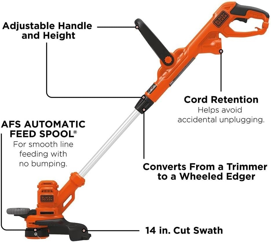 BLACK DECKER Weed Wacker W/ Auto Feed 14-Inch 2 in 1 String Trimmer Lawn Edger