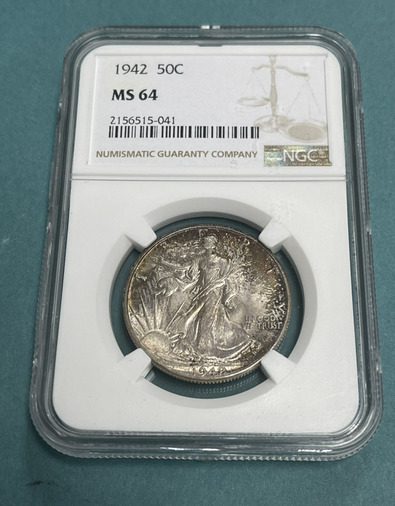 1942 Walking Liberty Half Dollar NGC MS64