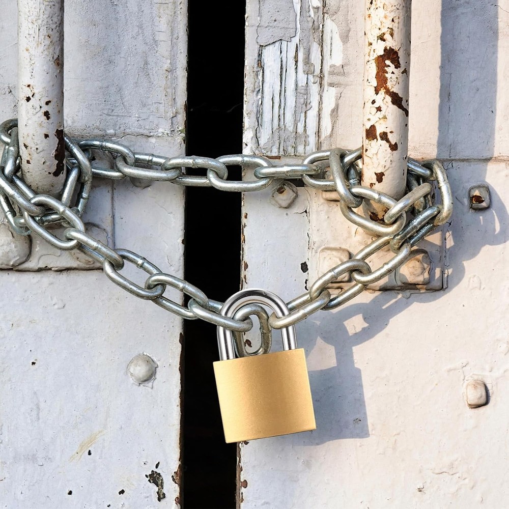 Portable Brass Padlocks - 8 Pack Keyed Locks with Same Keys for Versatile Use