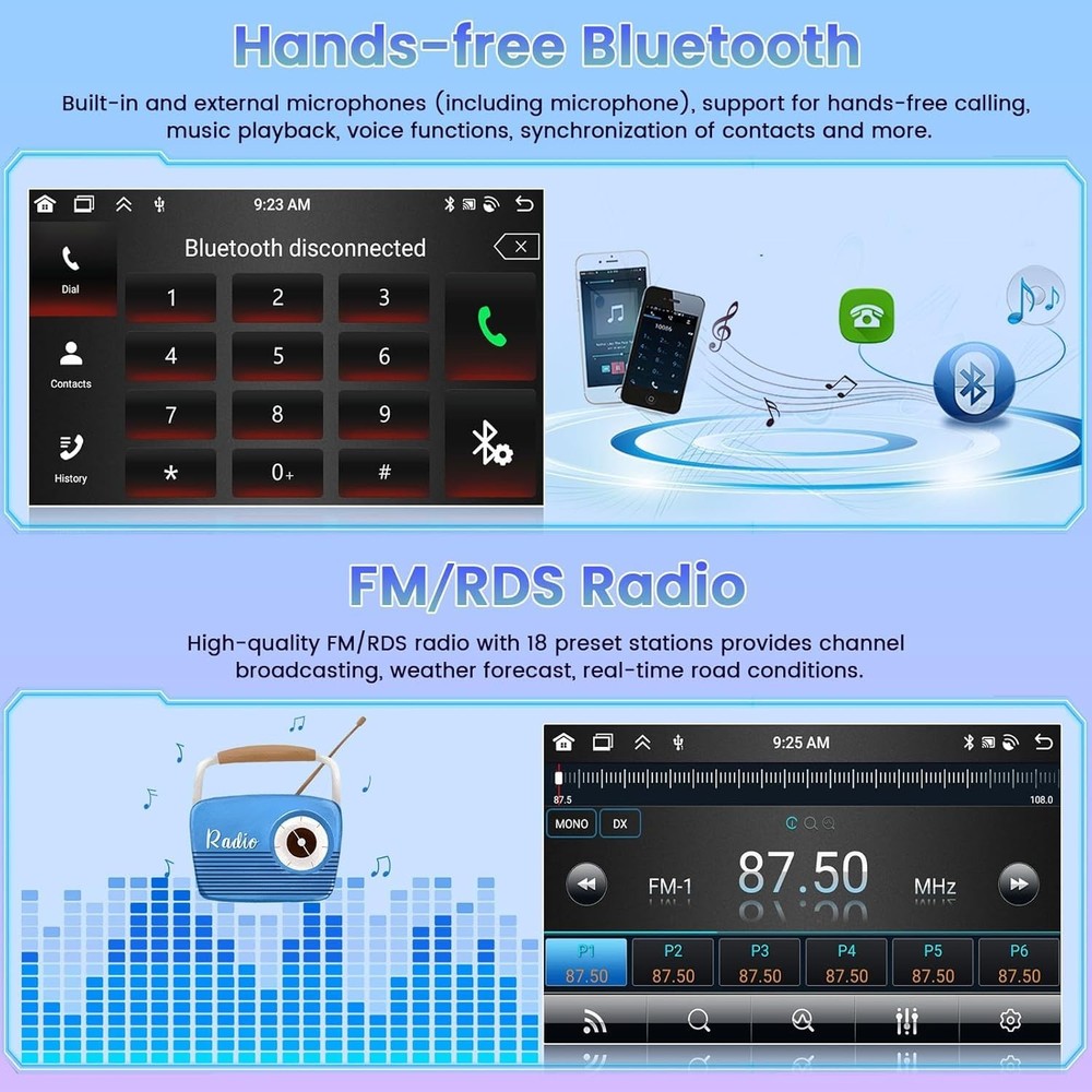 E150 E250 E350 1998-2008 7" Car Stereo Wireless CarPlay Android Auto