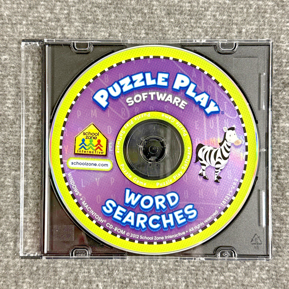 School Zone: Puzzle Play Software Word Searches PC MAC CD-ROM Disc Only