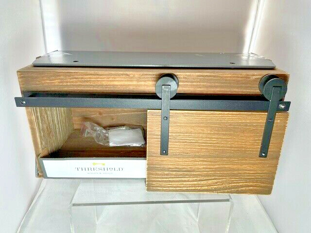 Threshold Entryway Barn Door Hook Rail With Cabinet Brown
