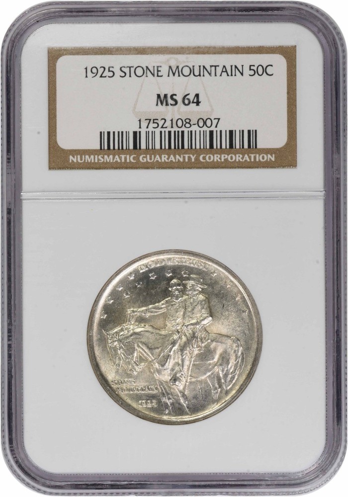 Stone Mountain Commemorative Silver Half Dollar 1925 MS64 NGC