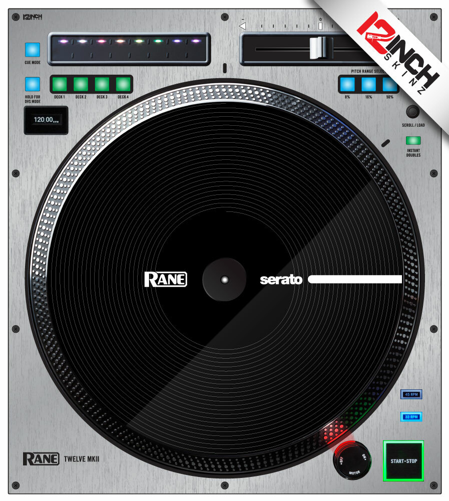 Rane Twelve Skin MK2 (PAIR) Brushed Silver