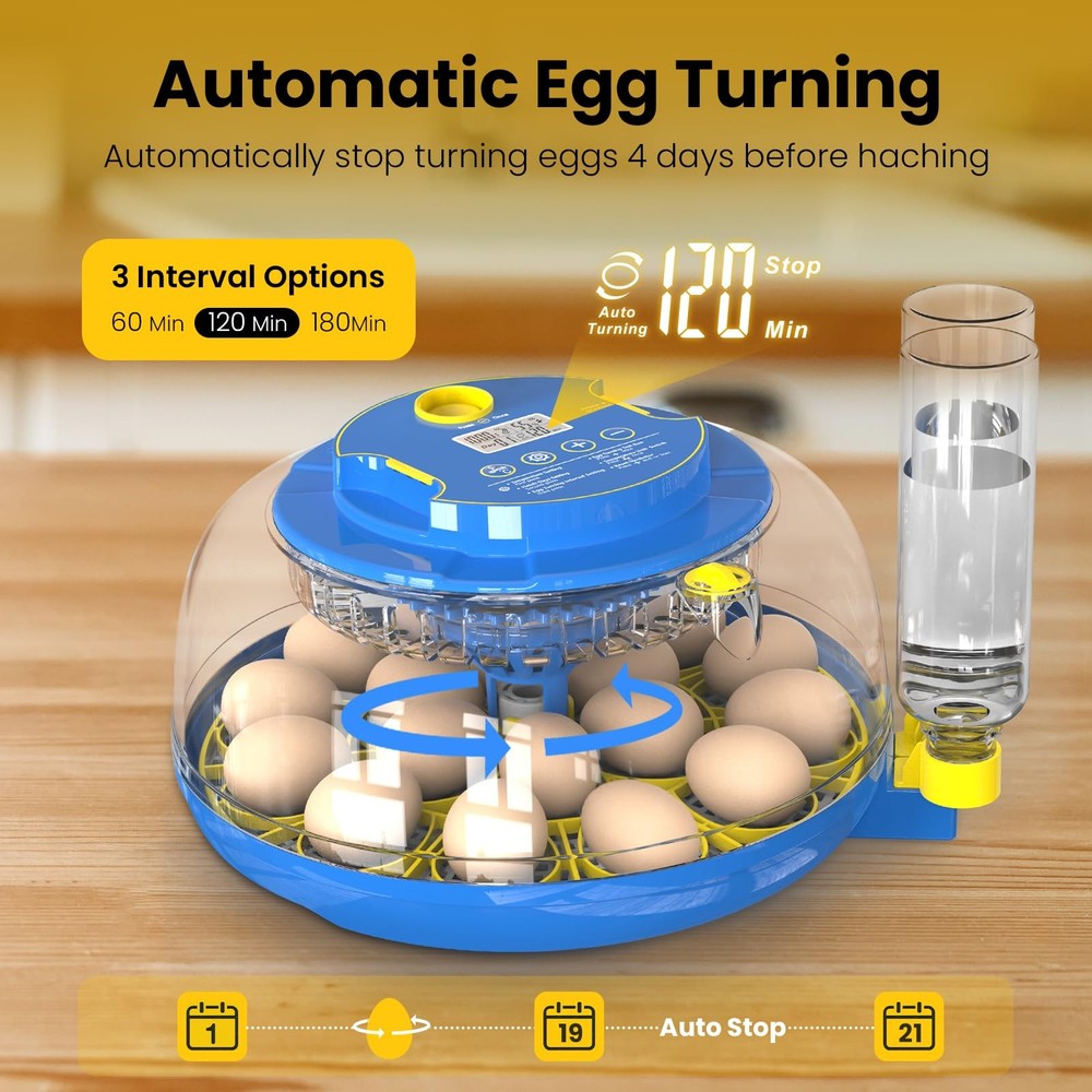 Incubators for Hatching Eggs, 18 Egg Incubator with Automatic Turning and Hum...