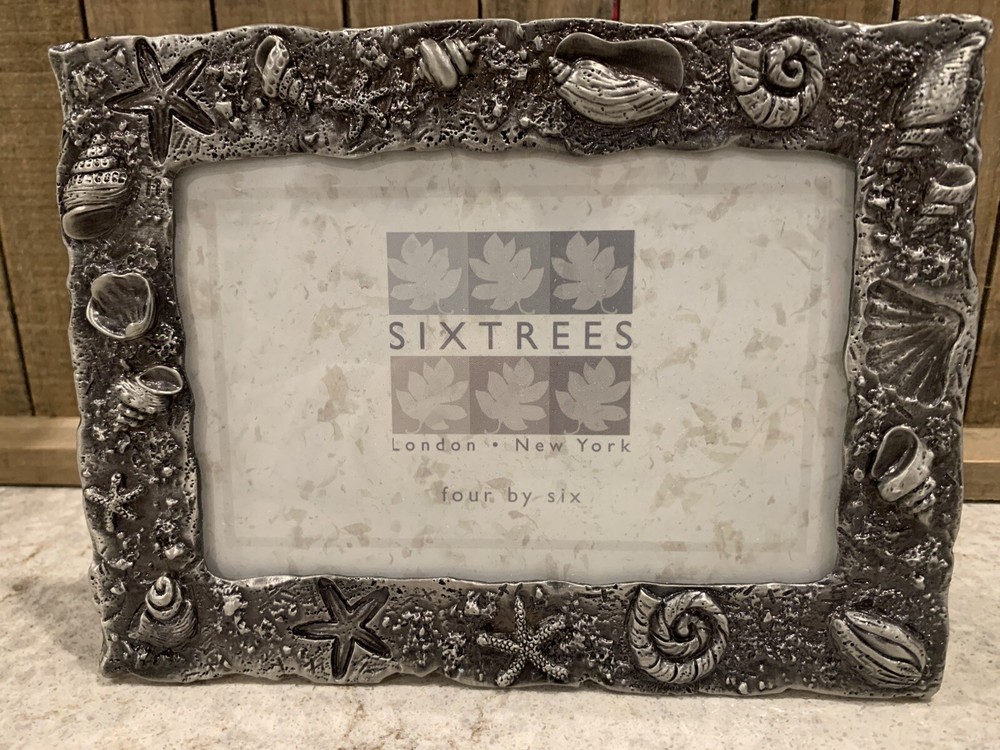 SIXTREES Pewter Shells 4x6 Picture Frame Photo Frame In Original Box