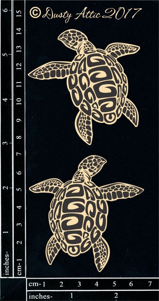 Dusty Attic Chipboard 3x5- Turtles, DA1909