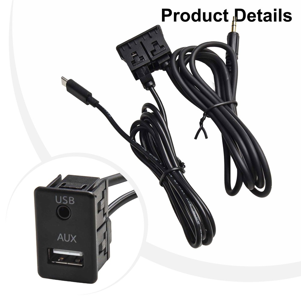 Center Console Car USB and AUX Port Panel Interface 145CM Extension Cable