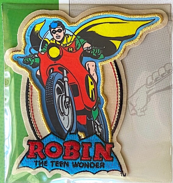 ROBIN PATCH on INFO CARD ~ from Willabee & Ward ~ DC COMICS PATCH COLLECTION