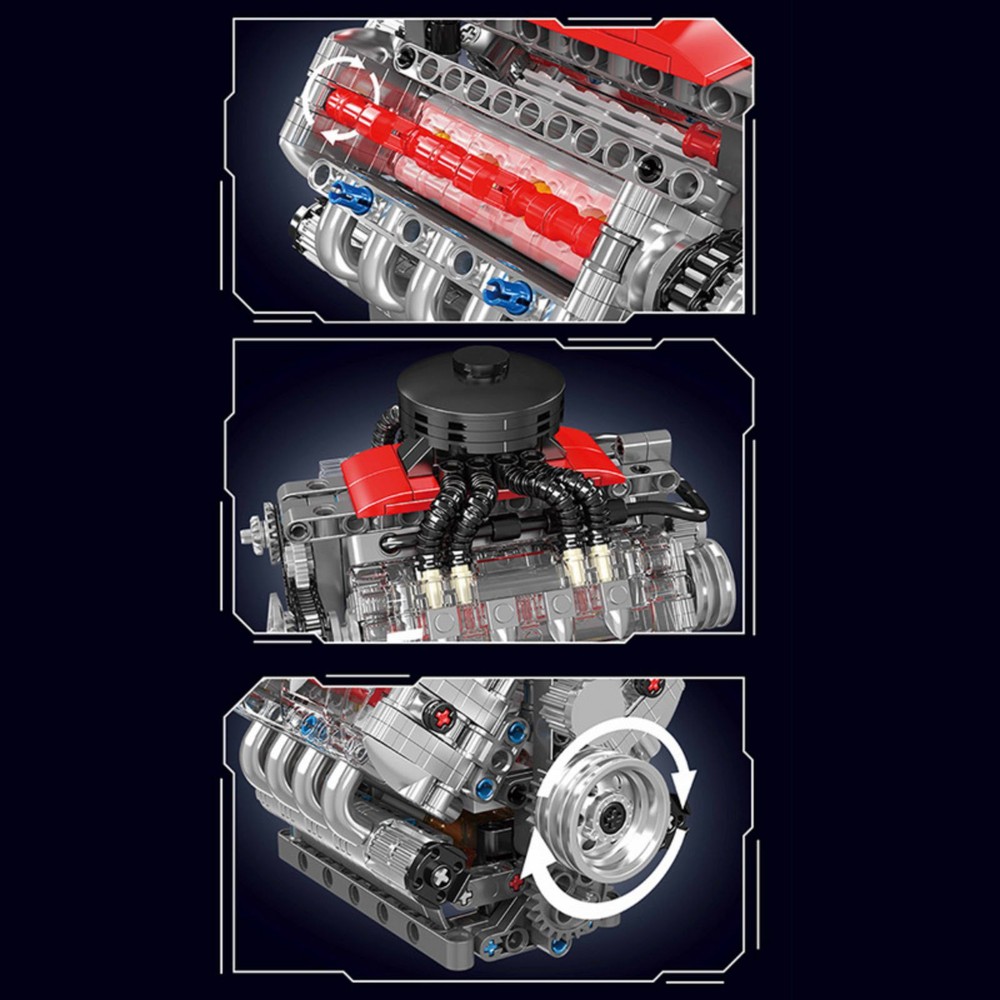 V8 Engine Motor Engineering Model Easy To Assemble With Strong Clamping Force