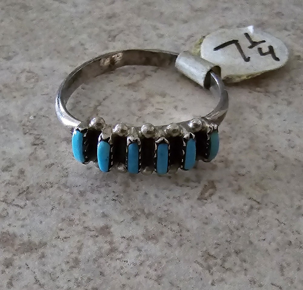 Native American Zuni Turquoise Ring Size 7.25 NWT