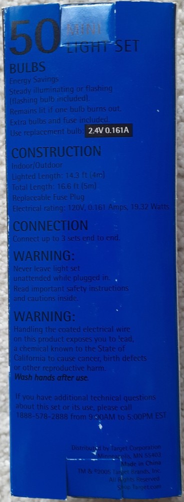NIB Target 50 Count Blue Incandescent Mini Lights