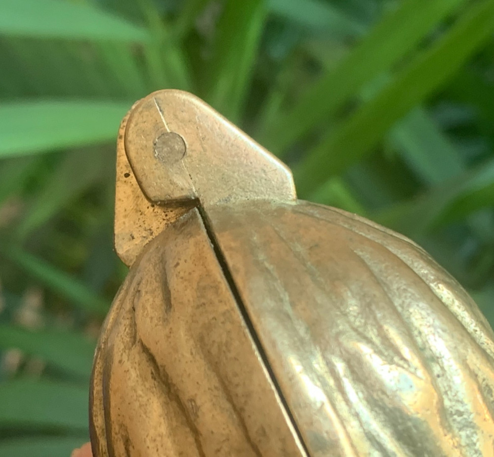 Vintage German Solid Brass Nut Cracker Walnut Shape Solid Messing RAFETSEDER