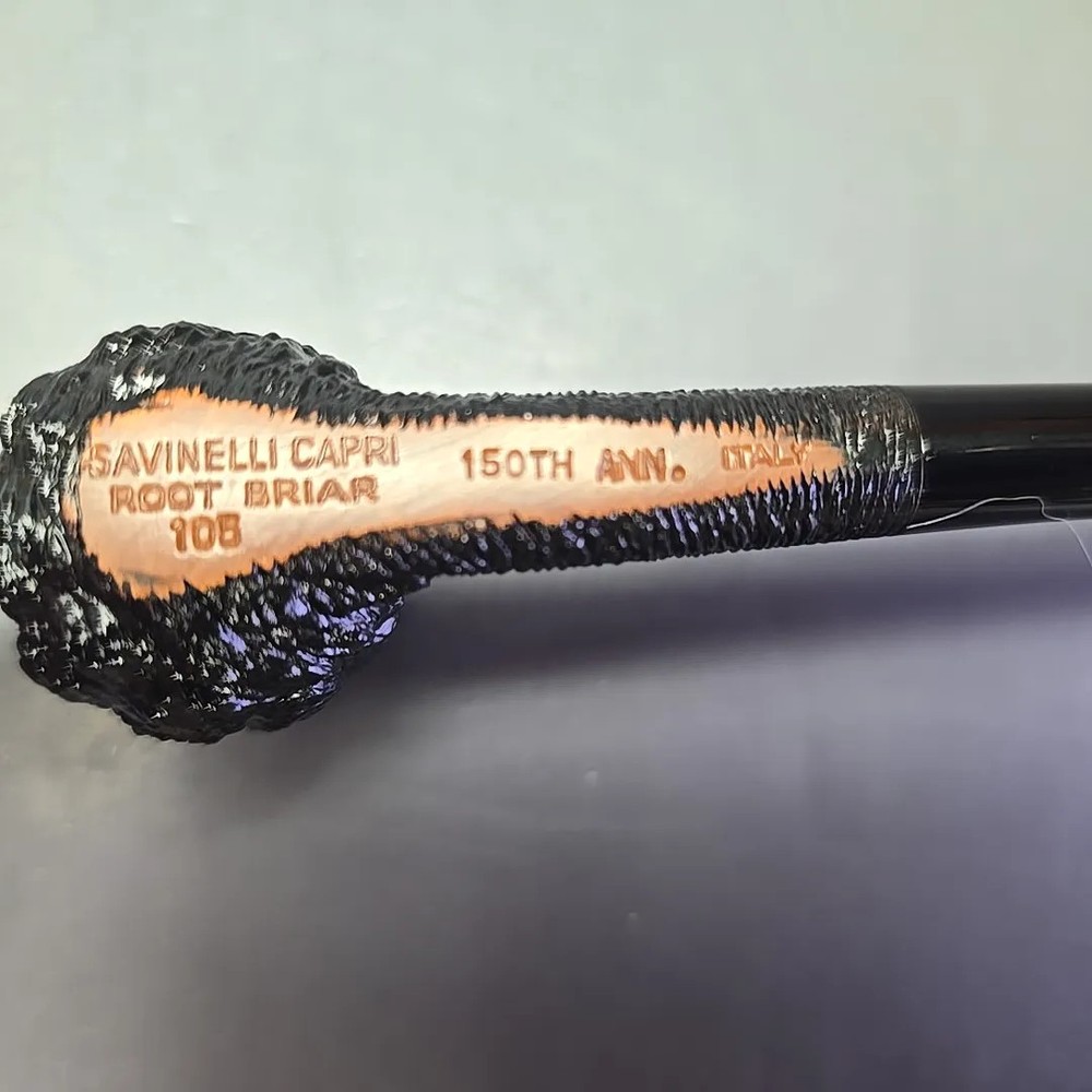 Savinelli 150th Anniversary Capri Root Briar 105 Rusticated Briar Pipe, New